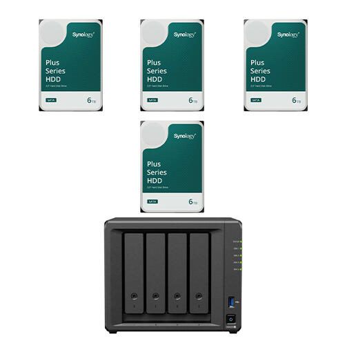 Synology DiskStation DS425+ 24 TB 4 Einschübe NAS-Server Leergehäuse + 4x Synology Plus 3.5