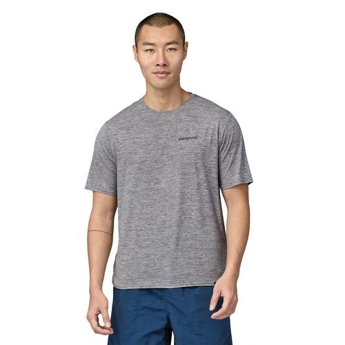 Patagonia Capilene Cool Daily Graphic Tee | Bekleidung Outdoor für Herren | Boardshort Logo Abalone Blue