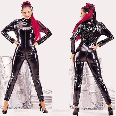 Lack Overall mit Reißverschluss im Schritt