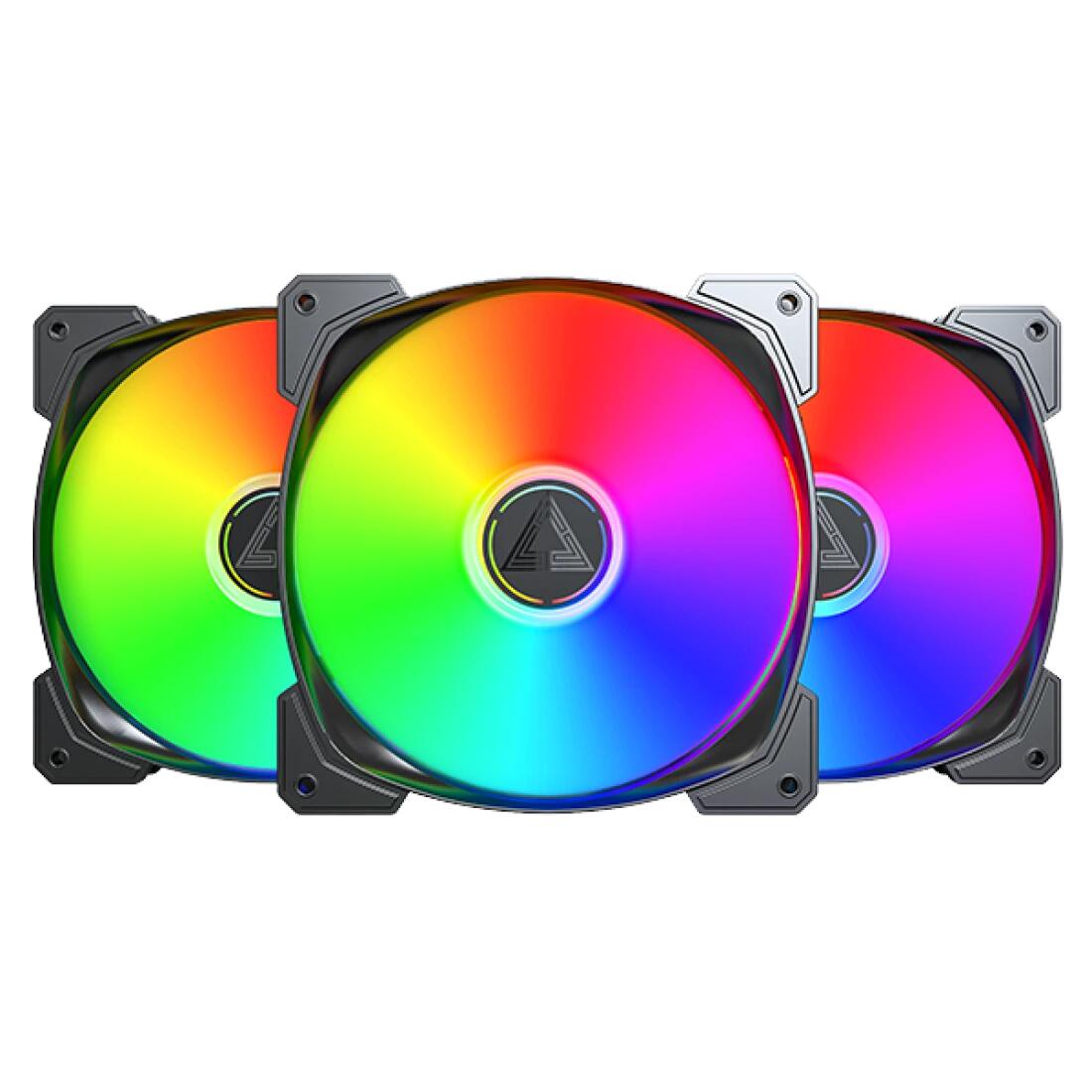 Montech Lüfter 3er Pack HP140 ARGB PWM 140mm, Schwarz