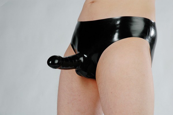 Latex Slip mit Kondom