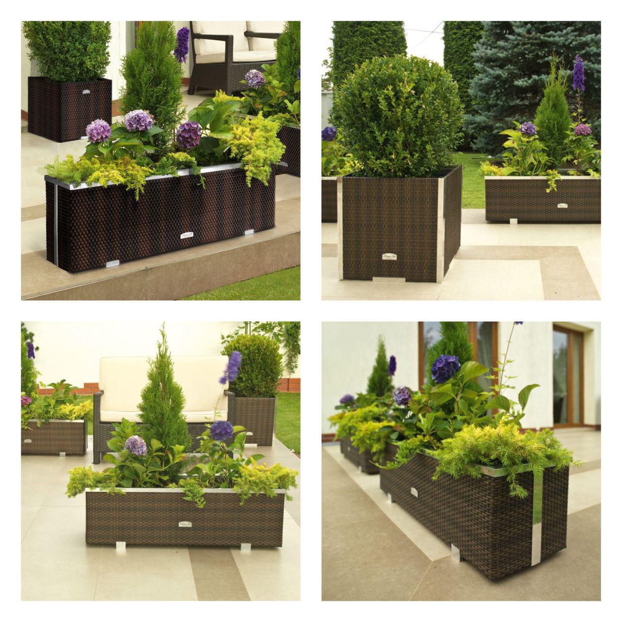 Pflanzkasten Rattan 100 x 30 x 60 cm 