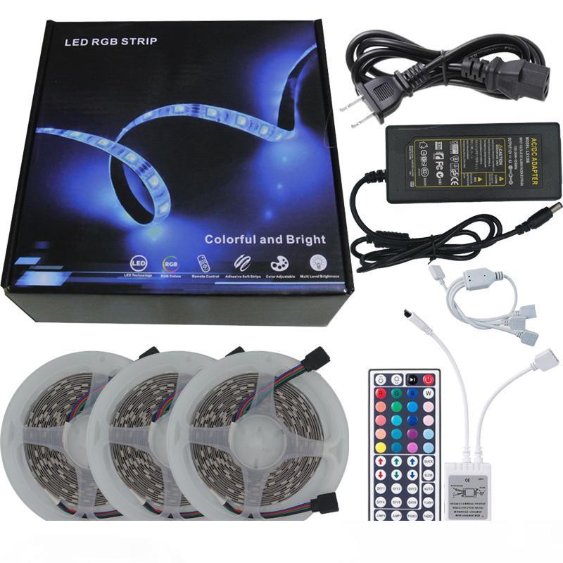 Wifi RGB LED Strip 5M 10M 15M String Light Flexible Light Led Ribbon Tape 5050 Led Lamps With US Power Plug Controller