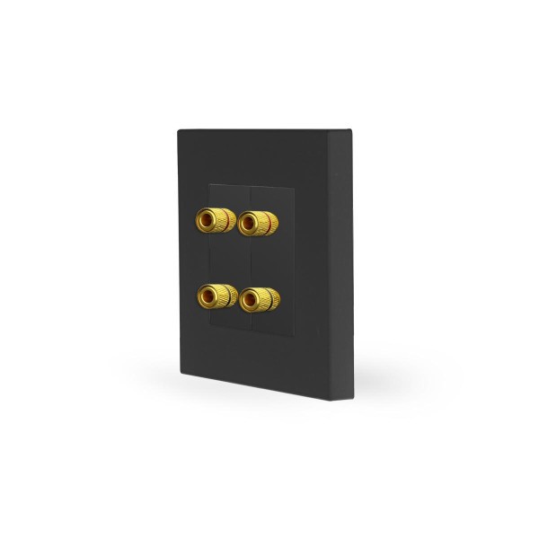 Kunststoff 2 Lautsprecher-Anschlüsse Schwarz LX-MP021-BK1-12 LUXUS-TIME