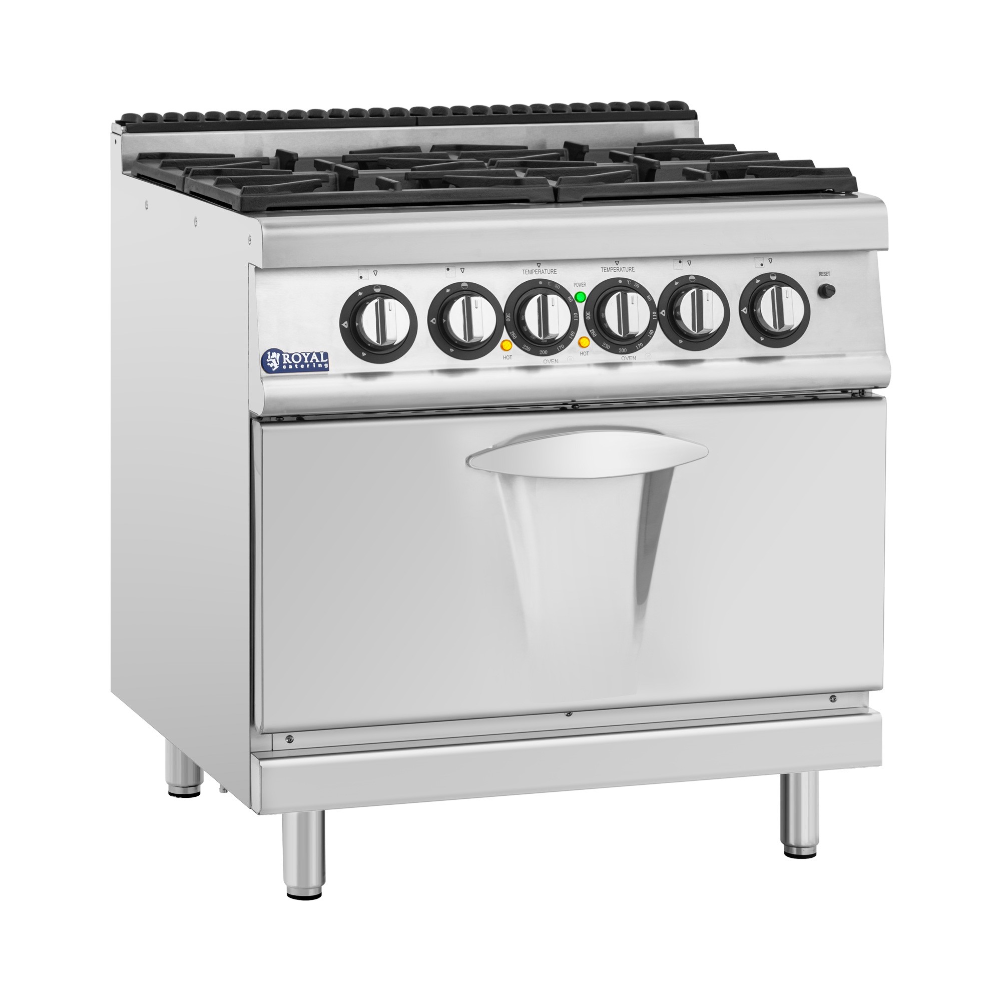 Gasherd mit Elektrobackofen - 14,4 kW - 4 Brenner - 80 x 73 cm - Pro 730 Series - Royal Catering