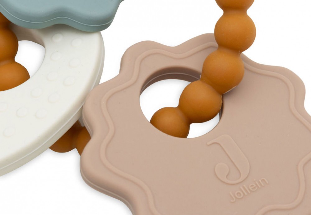 Jollein Beißring Silikon Schlüsselanhänger Lovely Birds