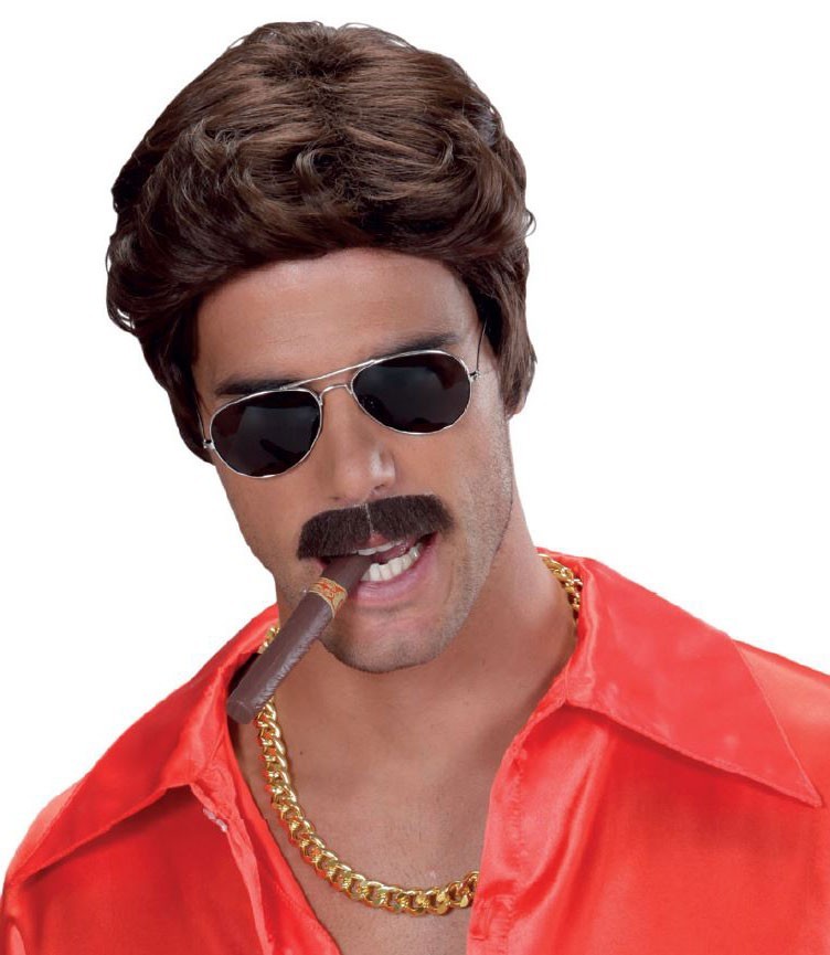 Braune Playboy Herren Perücke