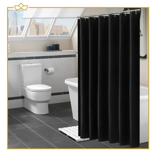 ATTREZZO® - Premium Duschvorhang - Schwarz - Waschbar - Duschvorhang