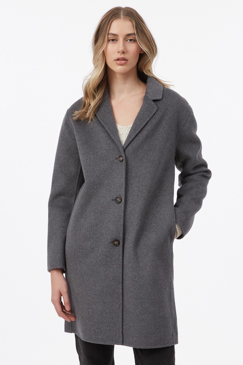 Wollmantel Longline aus recycelter Wolle
