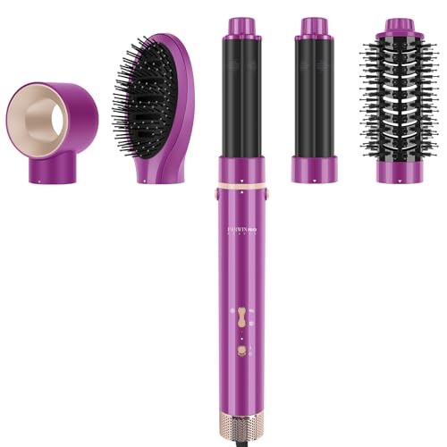5 IN 1 MaxAIR Styler, PARWIN PRO BEAUTY Haartrockner Warmluftbürste Set, Rundbürstenföhn, Lockenstab, 5 Aufsätze, Trocknen, Glätten, Volumen, Loc