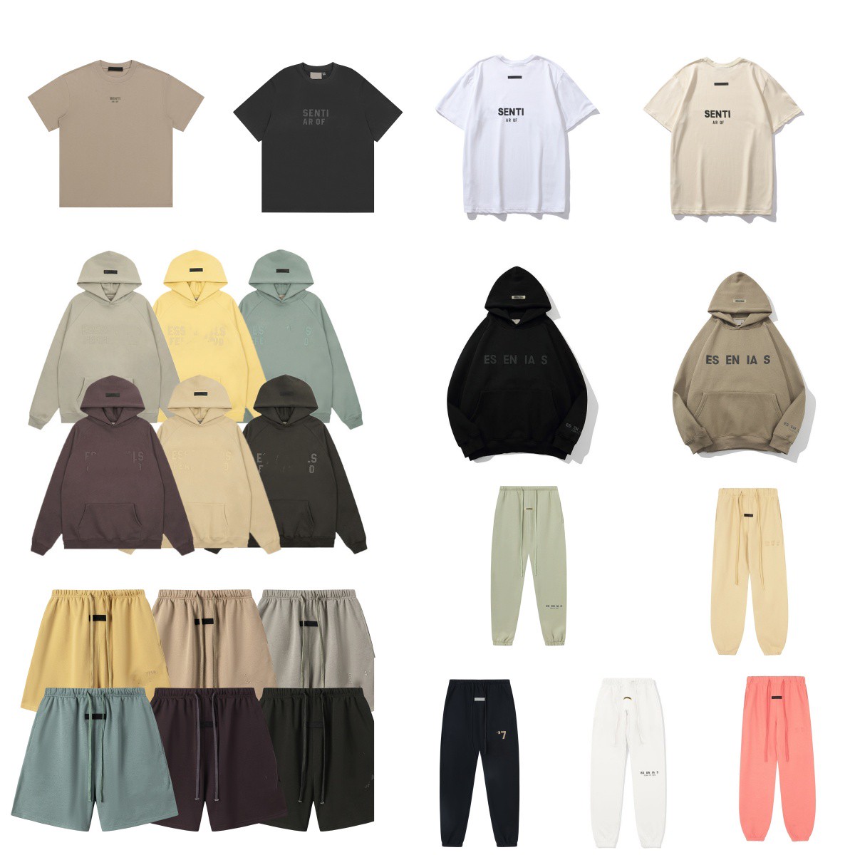 Essentials Hoodie Designer T-shirt Essential Femmes hommes Shorts Sweatshirt Mens Pantestentials Sweetpants Pantalons 3D Streetwear Streetwear