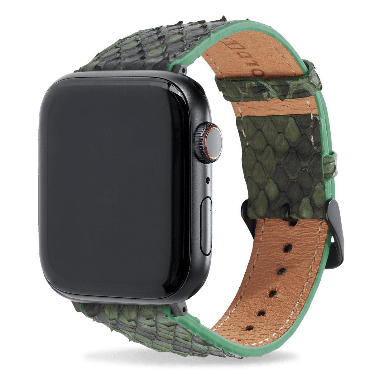 Apple Watch Armband Python gras grün (Adapter schwarz)