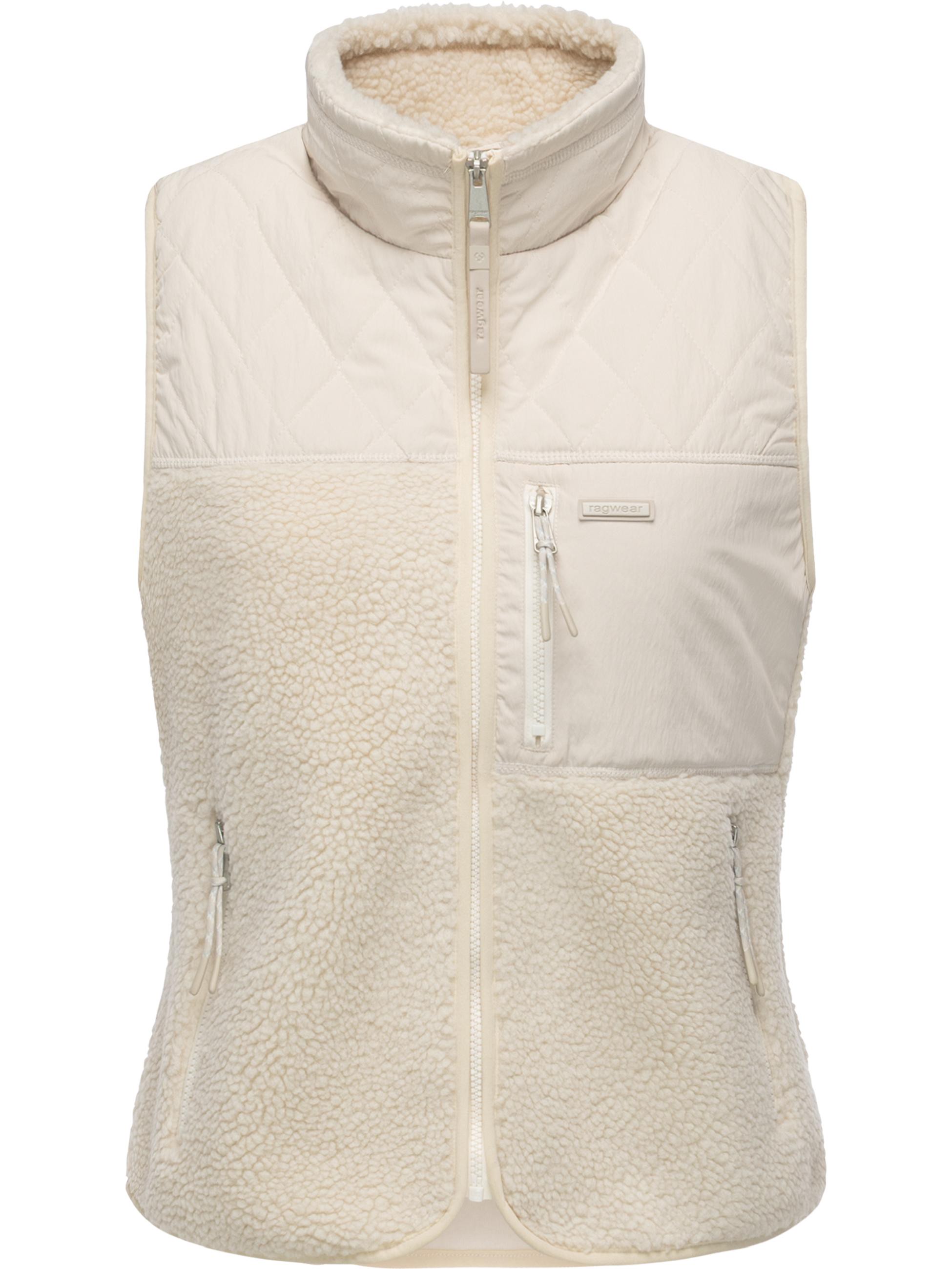 Materialmix-Weste mit kuscheligem Teddy-Fleece 