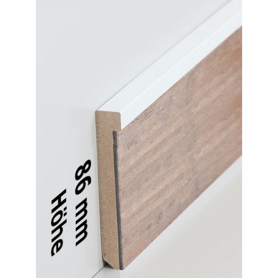 Sockelleiste Frankfurt MDF 13 x 86 x 2500 mm Fußleiste für Vinylboden by PROVISTON