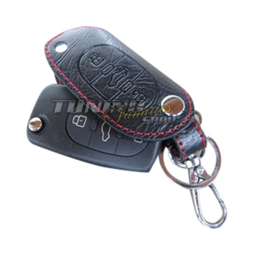 Schlüssel Tasche Etui LEDER ROT 3er für Audi A3 8L A4 B5 A4 8E B6 B7 A6 4B TT 8N