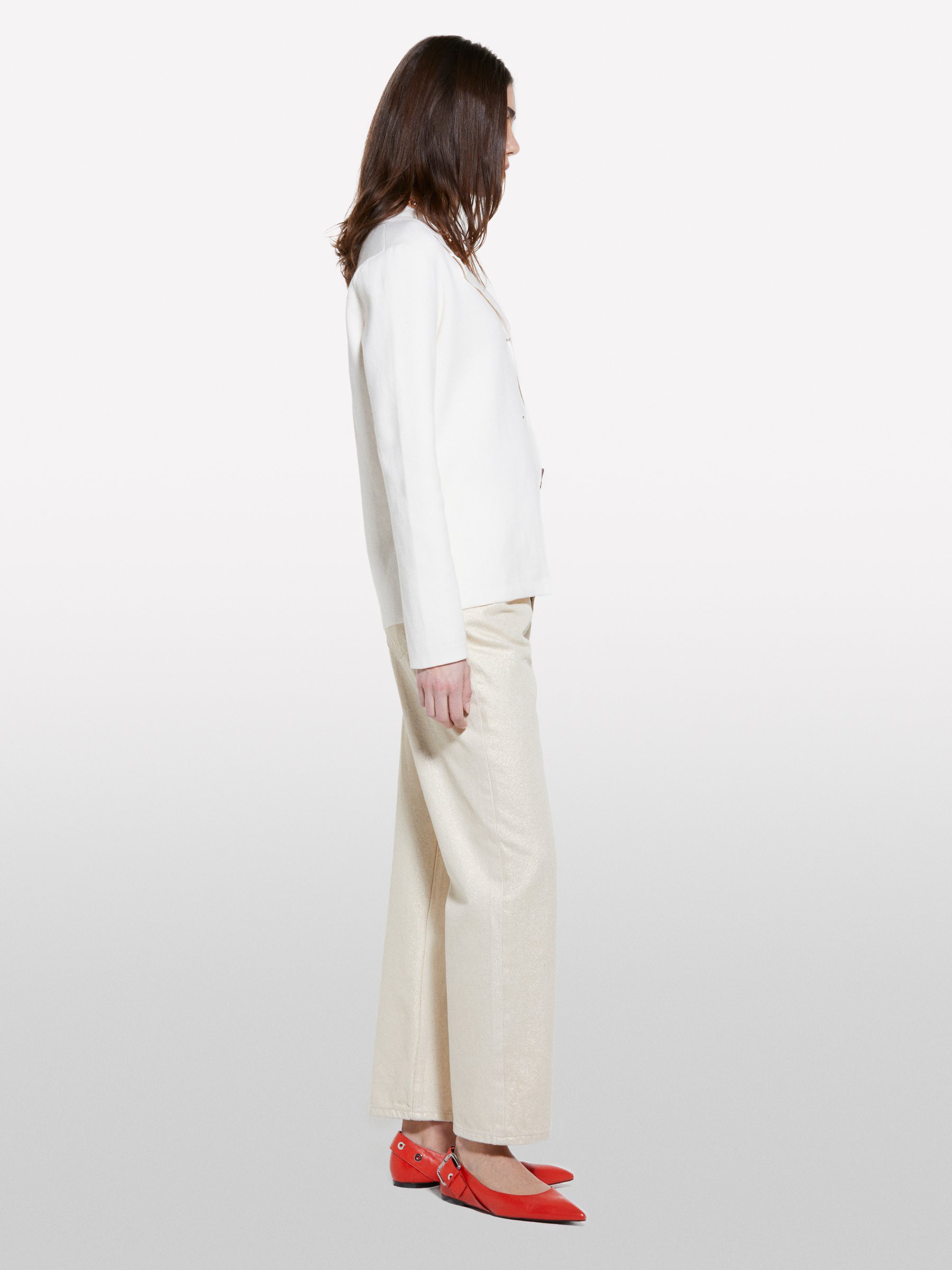 Sisley - Strickblazer In Creme-weiß, Frau, Cremeweiss, Größe: M