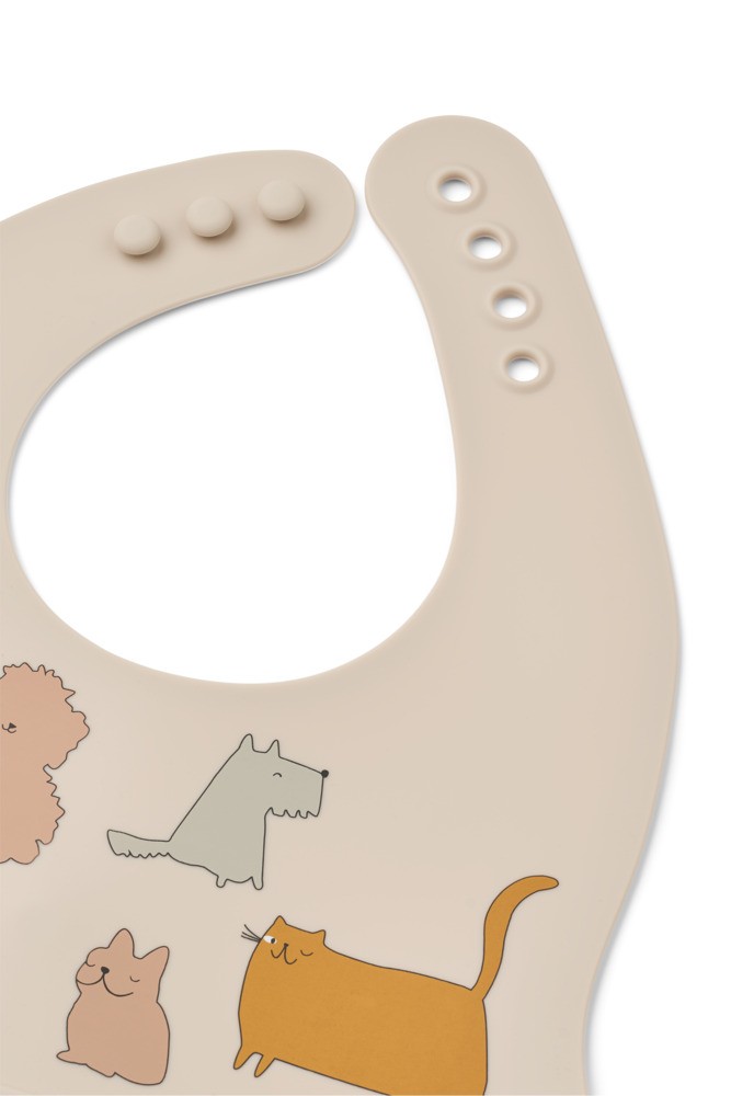 Liewood Ember Bedrucktes Lätzchen 2er-Pack Elefant / Creme de la creme