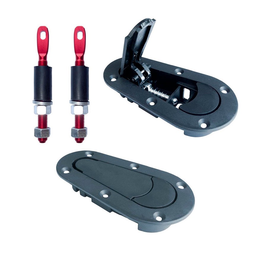 Simoni Racing Set crochets / goupilles de capot universels - Détachement rapide - ABS / Aluminium