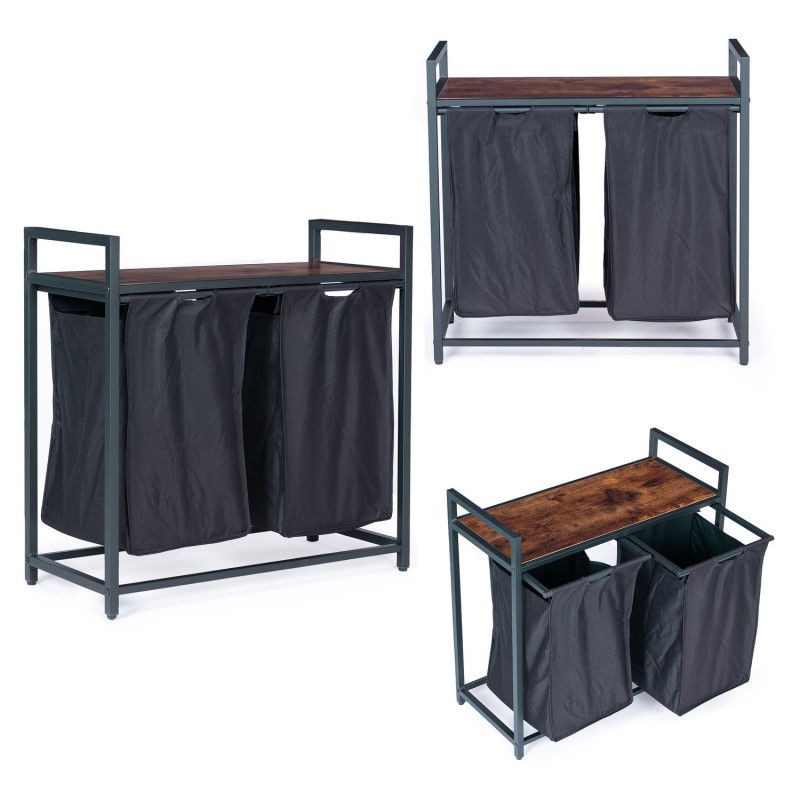 Wäschekorb mit Ablage, 92L, Industriedesign
