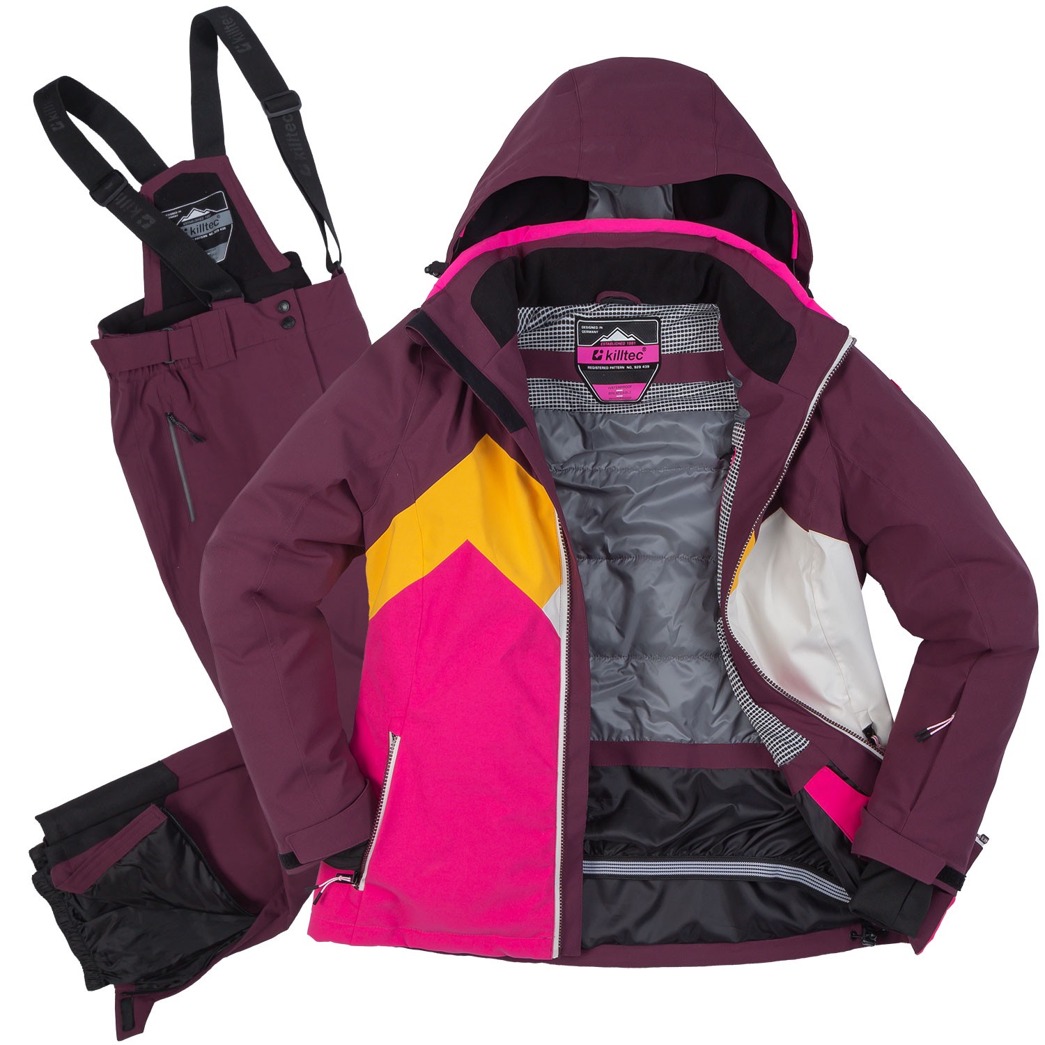 Skianzug Damen Skijacke lila-pink + Skihose lila Gr. 42