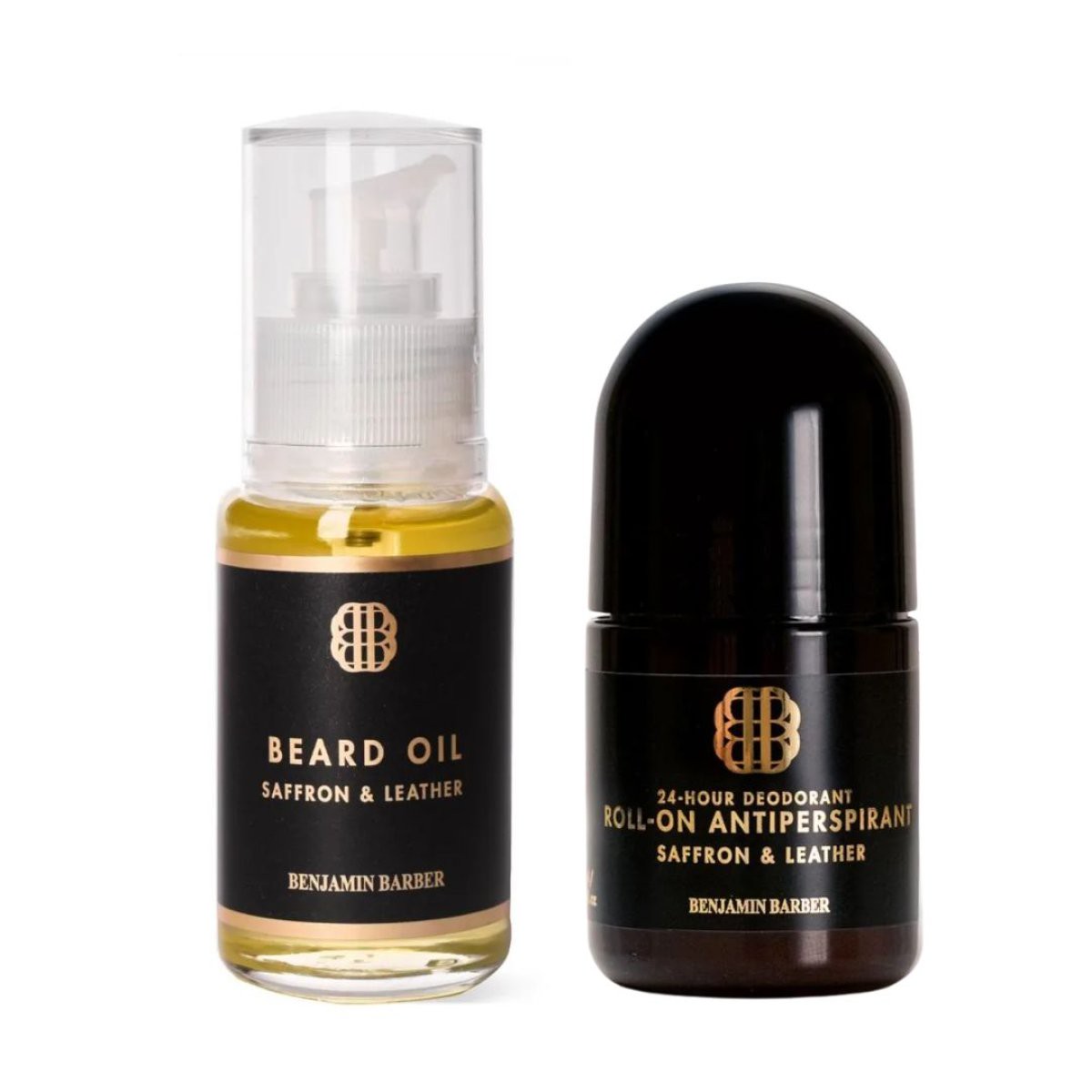 Benjamin Barber Saffron & Leather Bartöl + Deo Kit