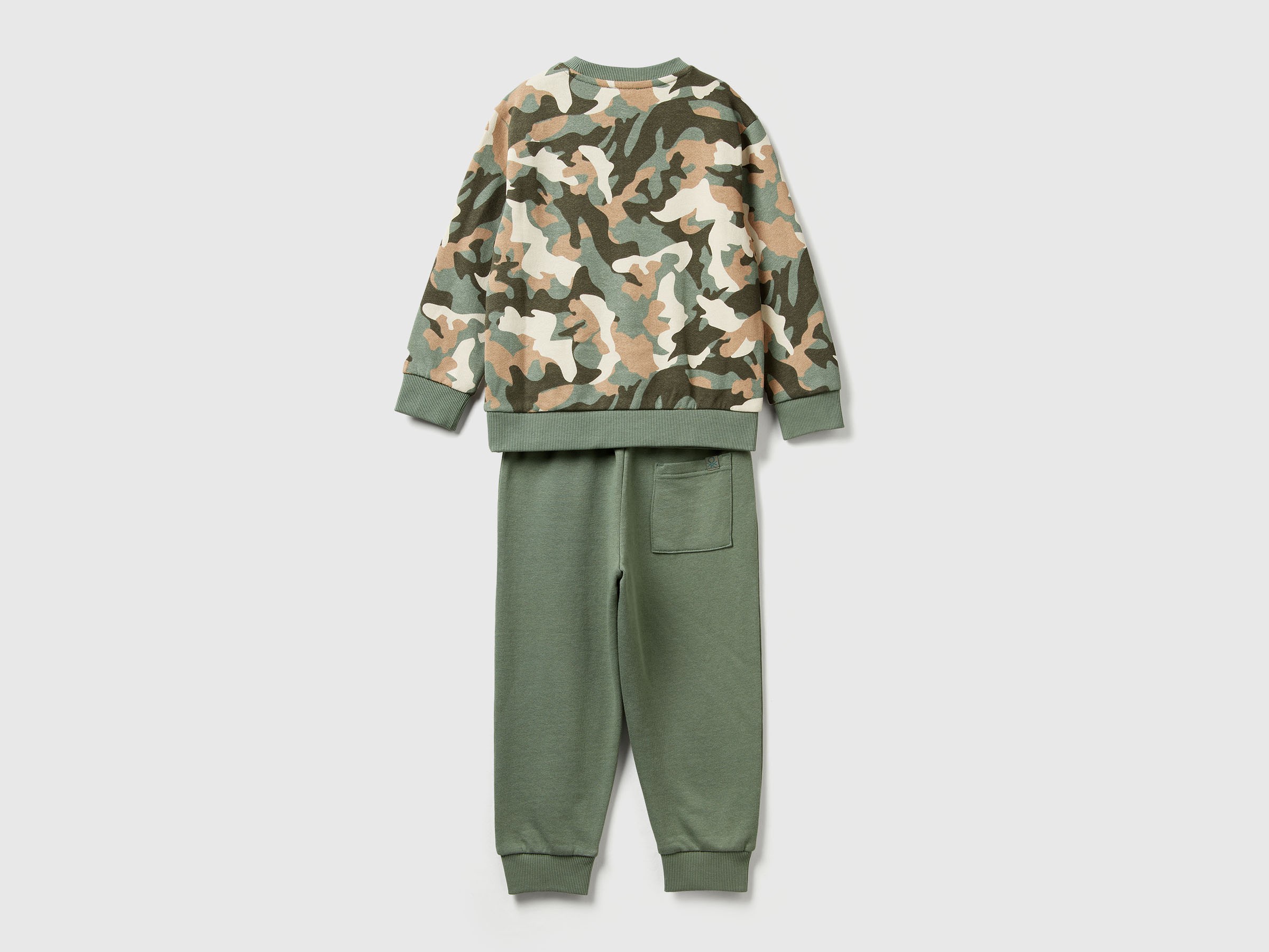 Benetton, Anzug Mit Camouflage-print, Größe: 104, Militärgrün, Kinder