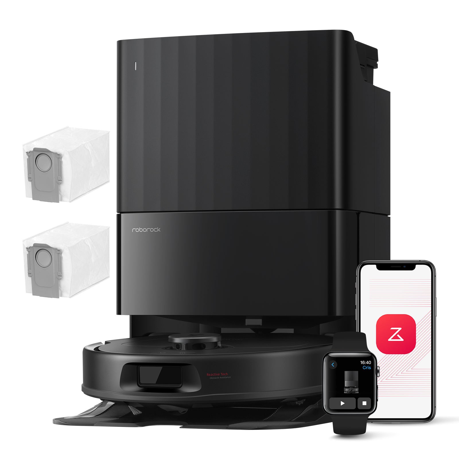 Roborock QV 35A Saugroboter Set mit Wischfunktion, 8000Pa Saugkraft(ve