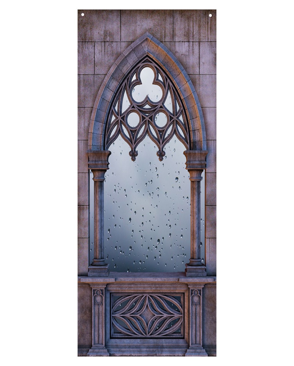 Gothic Schloss Fenster als Tür & Wanddeko 78x200cm