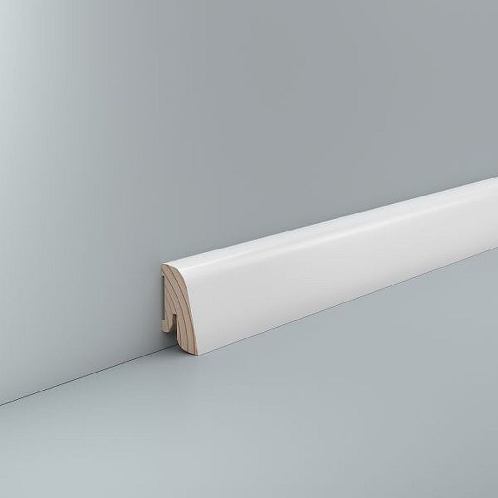 Sockelleiste weiß Holz 19x38 Foliert Starkfolie RAL 9016 Laminat Parkett