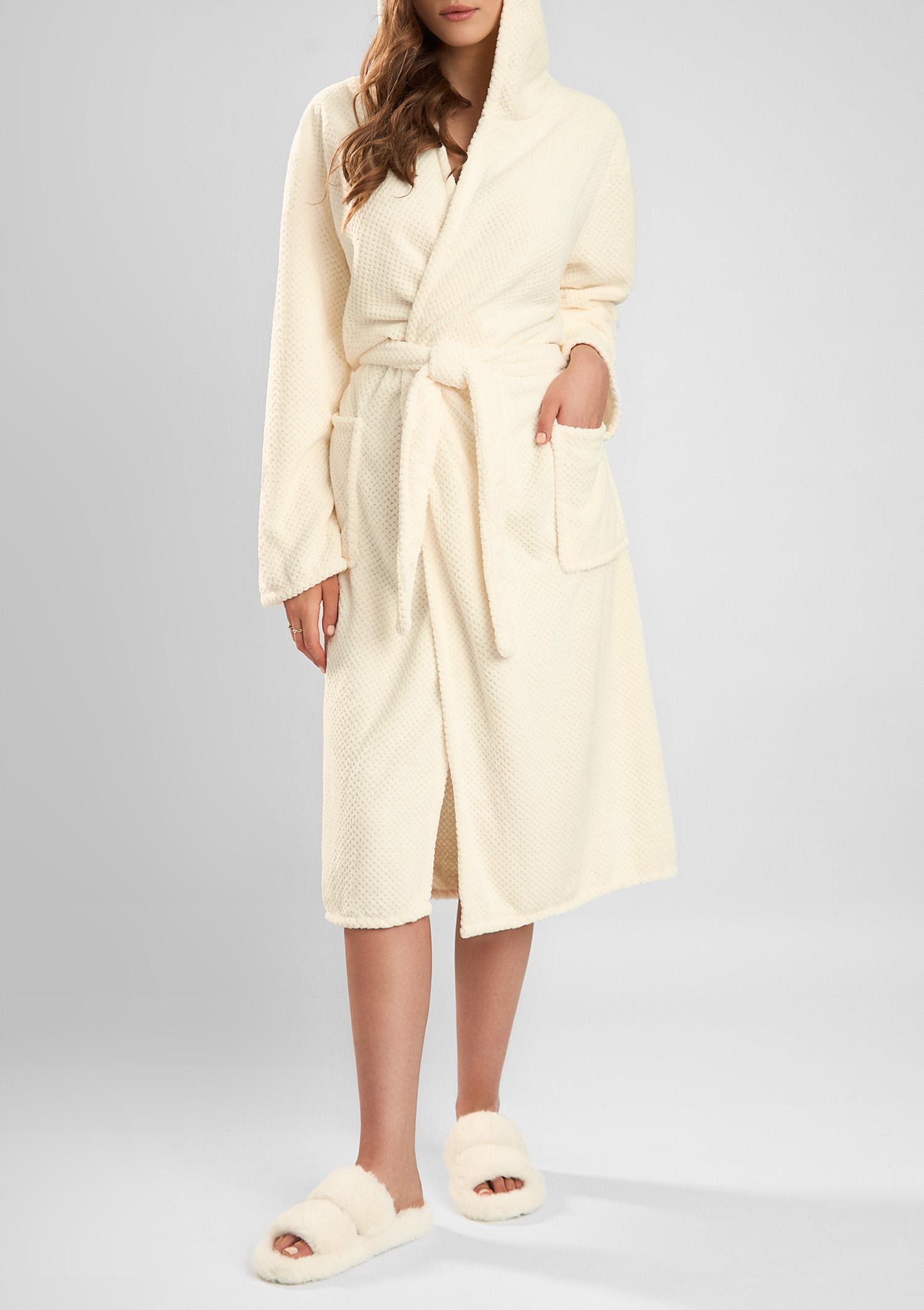 Damen-Bademantel mit Kapuze aus weichem Strick – Comfort