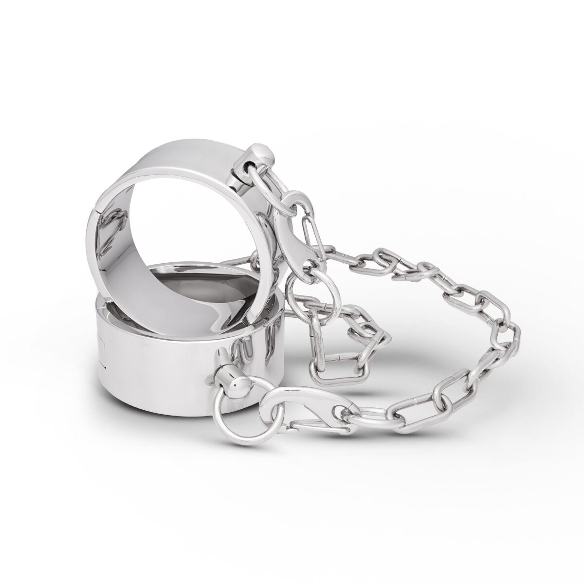 Premium Fussfessel aus Edelstahl mit Kette 90 mm
