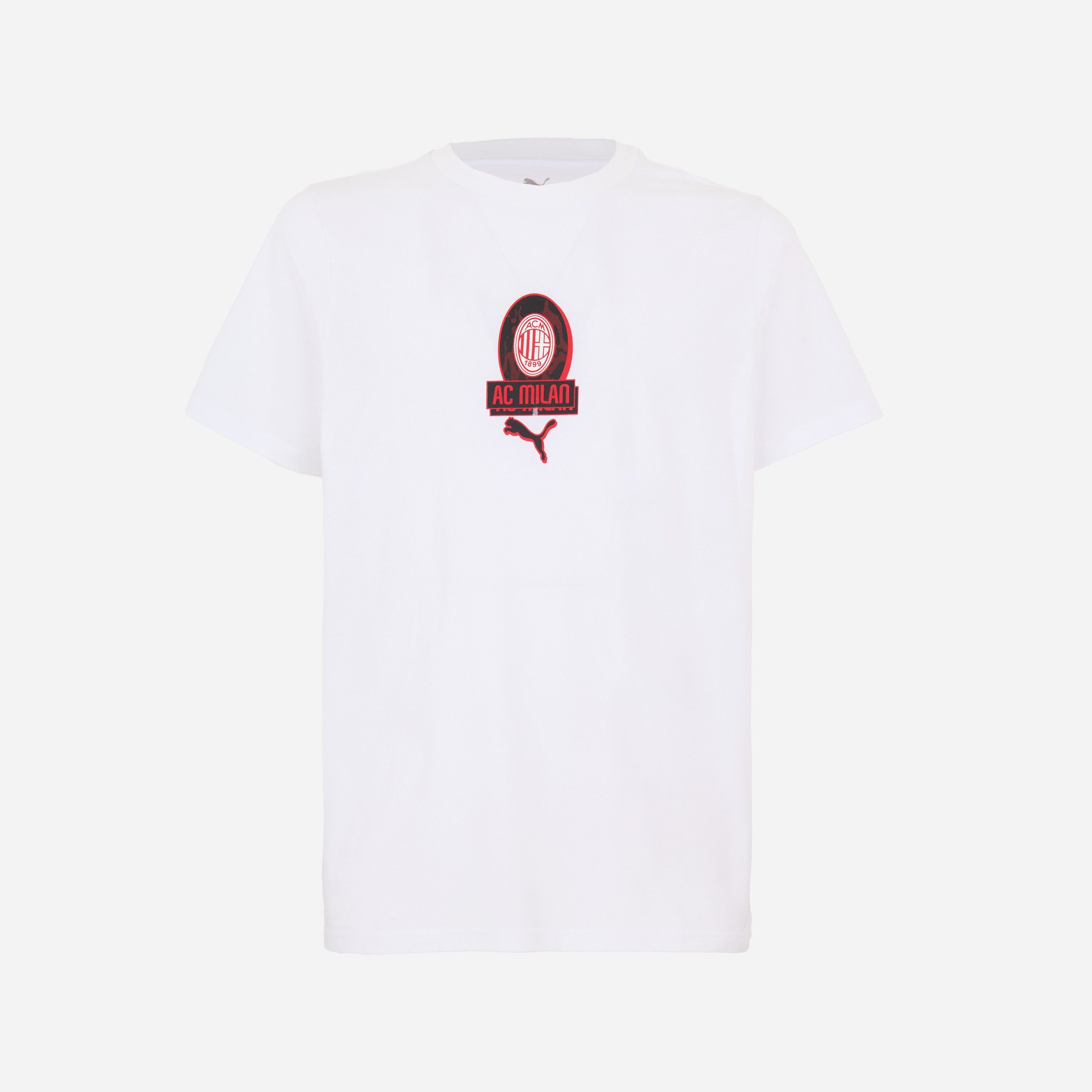 AC MILAN WHITE T-SHIRT WITH CENTRAL GRAPHIC CULTURE COLLECTION