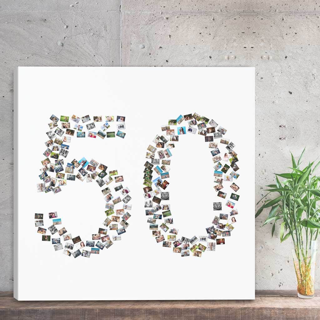 Fotocollage Leinwand zur Hochzeit Collage mit eigenen Fotos - 60x60cm