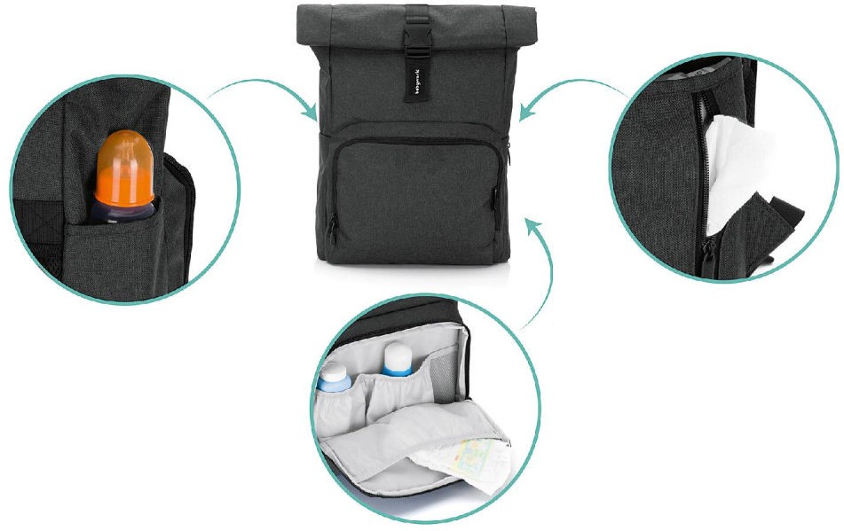 Babyworld Wickelrucksack Tokio schwarz