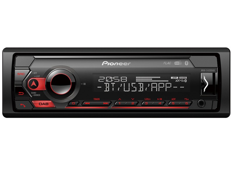 PIONEER MVH-S420DAB Autoradio 1 DIN, Anschlüsse: AUX in, AOA 2.0, AAC