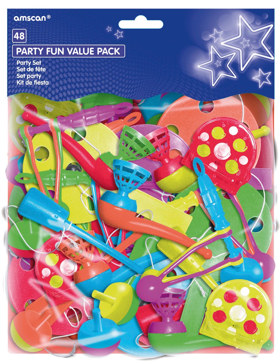 Buntes Partyspaß Spielset Für Kindergeburtstag 48-Teilig | Wir machen Party.de |
