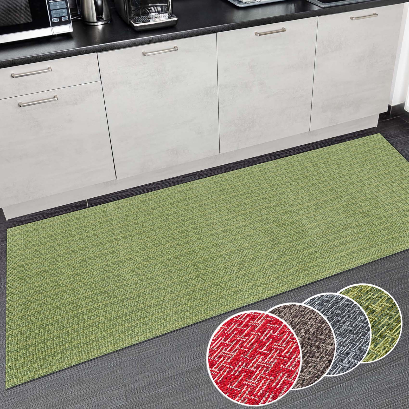 Küchenläufer Teppichläufer Läufer Flur abwischbar Textil Itaca Breite 50cm Rot 100x50cm