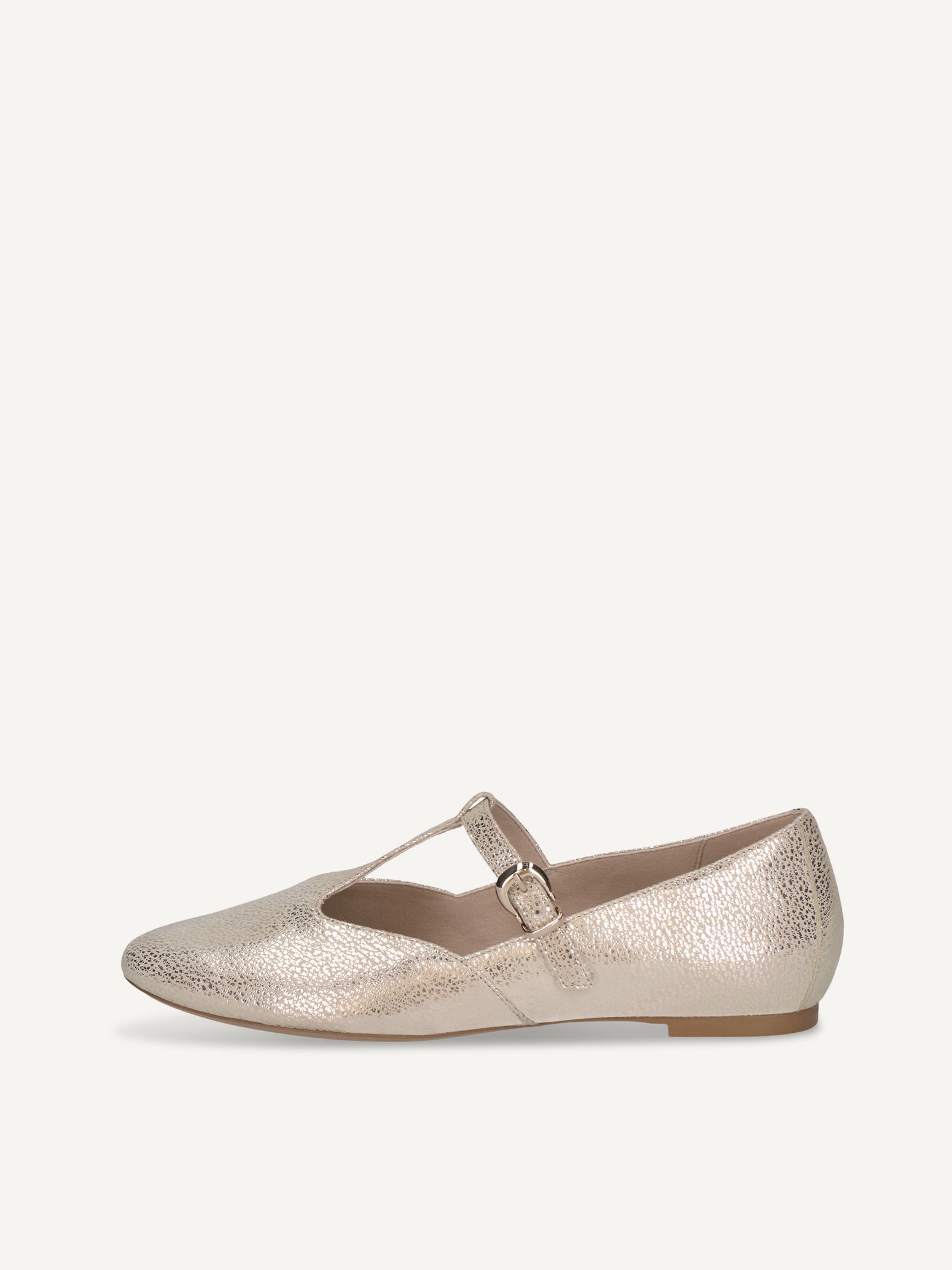 CAPRICE Slipper, gold, aus Leder mit Blockabsatz, Gr. 38.5