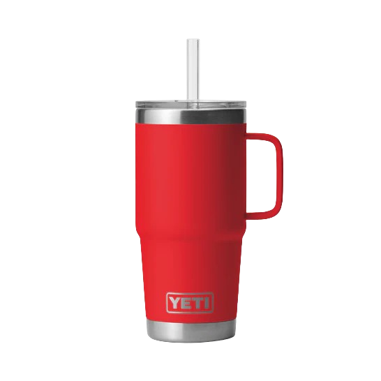 YETI Rambler mit Trinkhalm-Deckel 710 ml Rescue Red