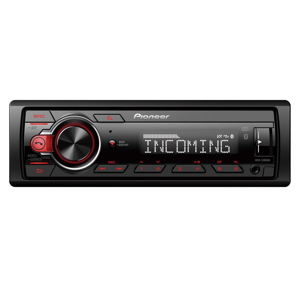 Pioneer MVH-330DAB Autoradio schwarz/grau/rot