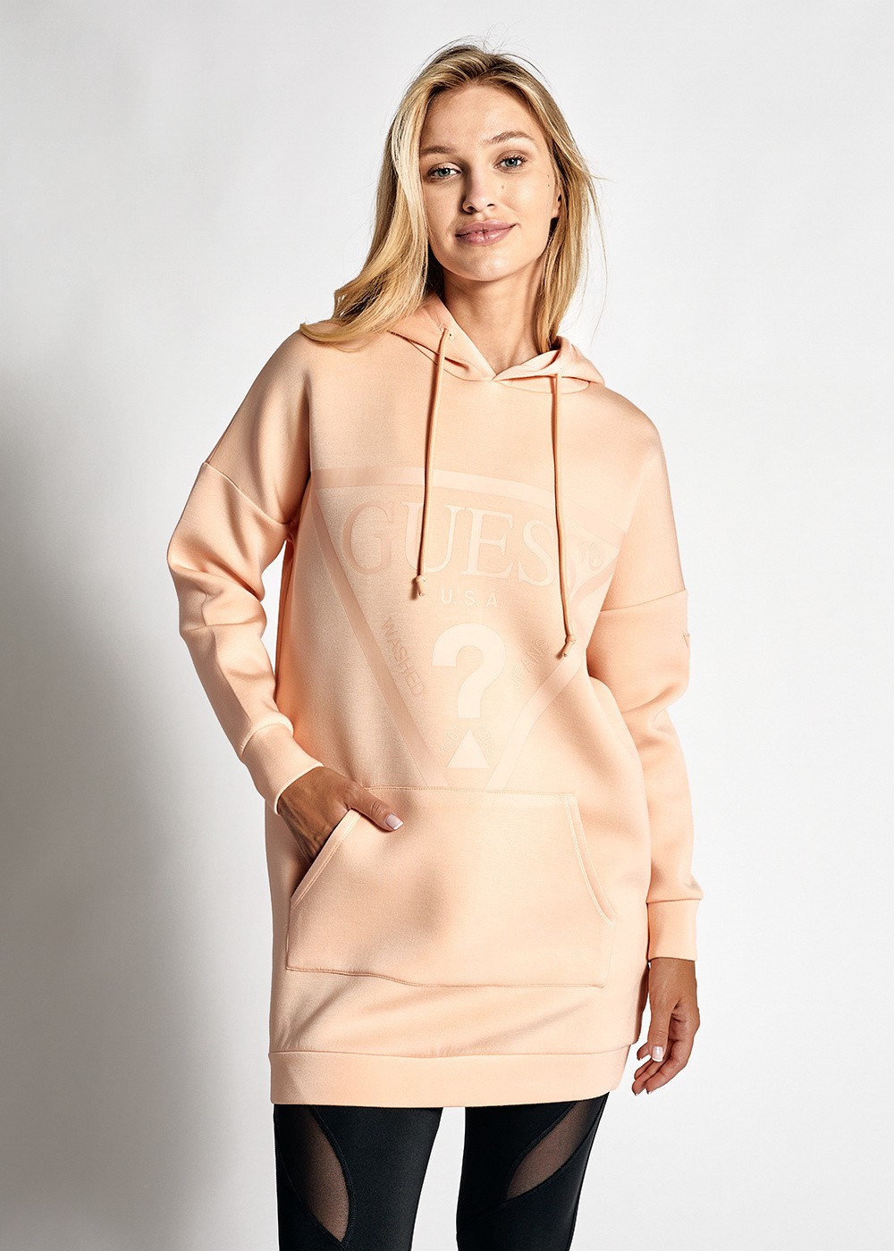 GUESS ALISA LONG HOODED V2GQ18 KAMN2 G656 - Damen Kapuzenpullover - Orange