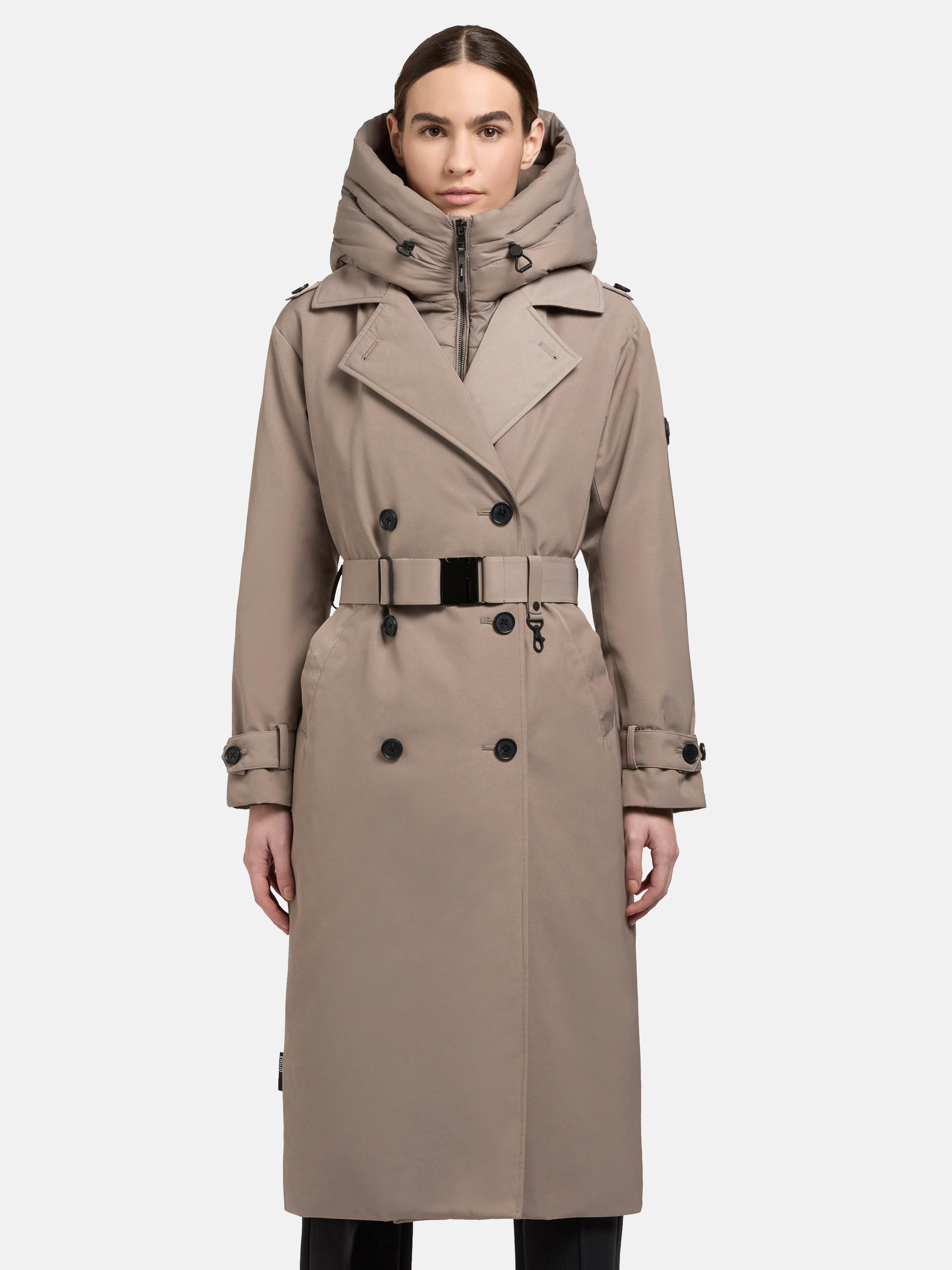 Warmer Trenchcoat mit abnehmbaren Kragen 