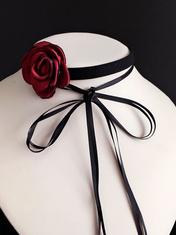 Steampunk Lolita Accessoires White Flowers Halsband Polyesterfaser Verschiedenes