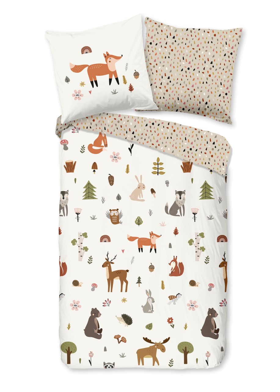 Good Morning Kinder Bettwäsche 135x200 United Wald Tiere Herbst Natur 32046