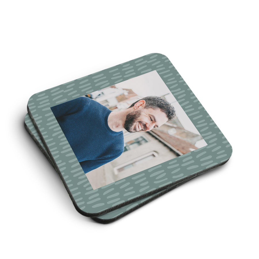 Dessous de verre carré personnalisé - 2 pièces