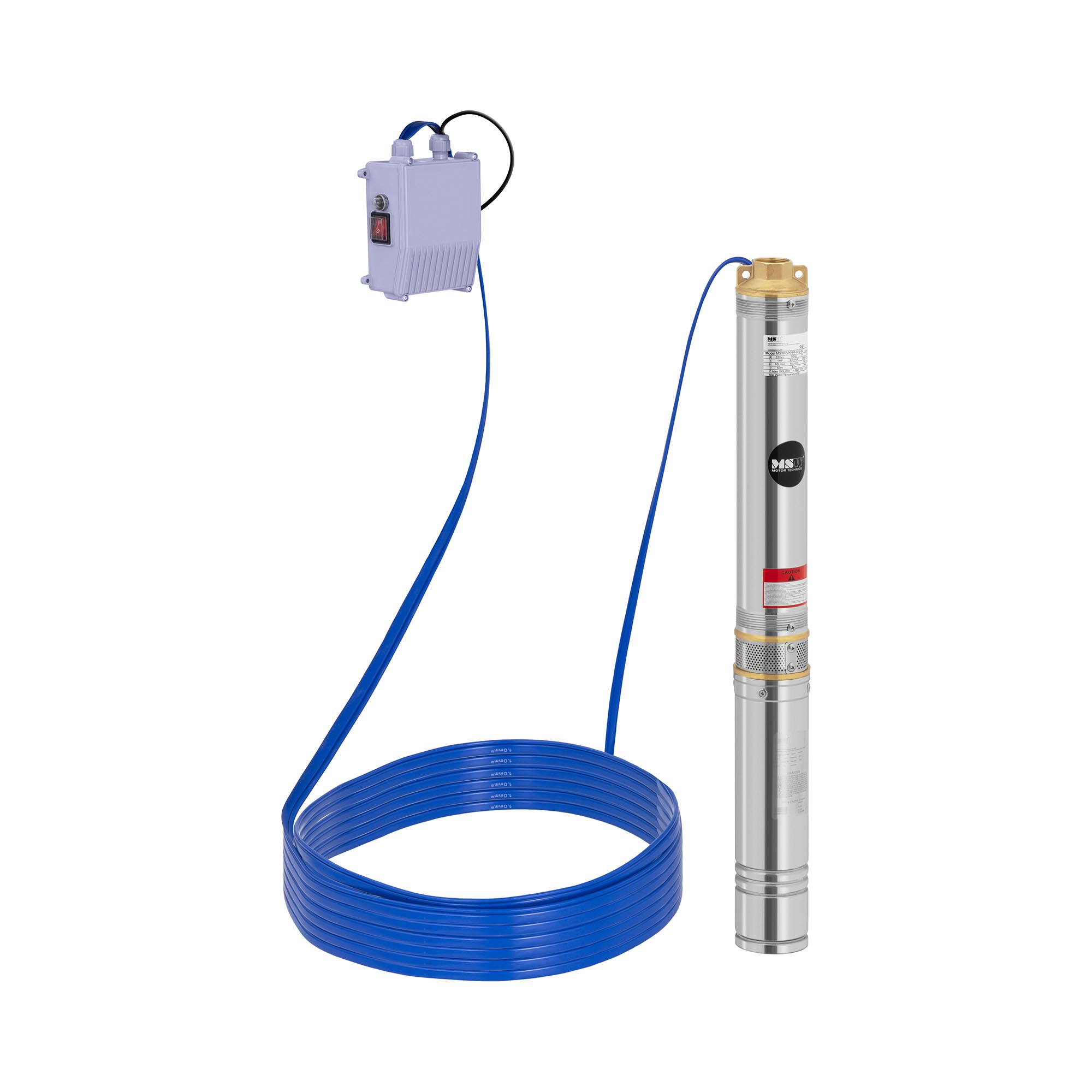 Čerpadlo do studny 95 mm / 3,75'' 6000 l/h 750 W kabel 50 m / dopravní výška 73,5 m ušlechtilá ocel - Čerpadla do studní MSW
