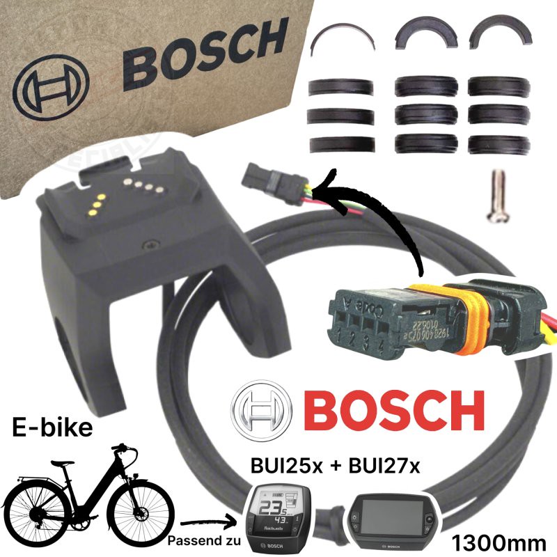 Bosch Intuvia & Nyon Displayhalter ,1300mm Kabel , Adapter Halterung E-Bike