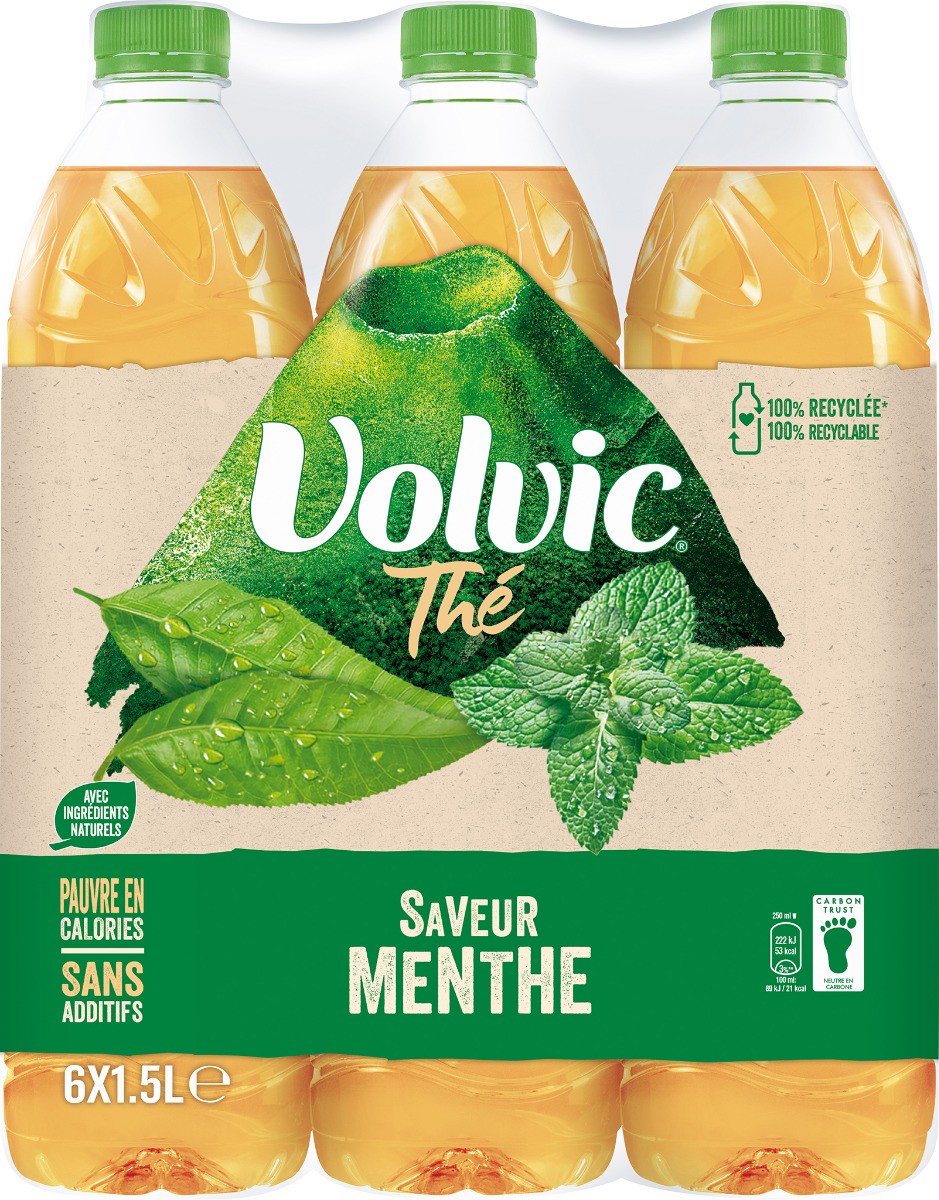 Volvic Grüner Tee Minze - 6 x 1,5 L