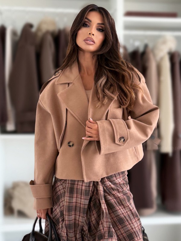 Übergroßer Kurzmantel mit überschnittenen Schultern für Damen 2025