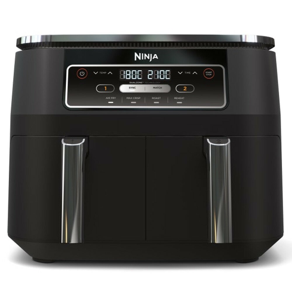 Ninja AF200EU Fritteuse Doppel 7,6 l Eigenständig 2400 W Heißluftfritteuse Schwarz